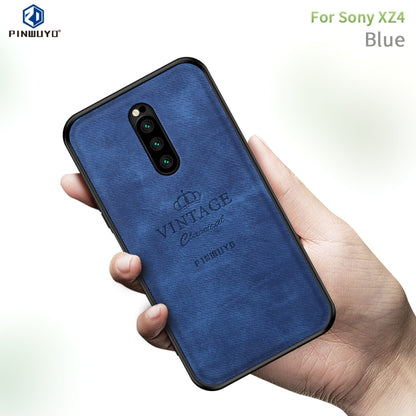 PINWUYO Shockproof Waterproof Full Coverage TPU + PU Cloth+Anti-shock Cotton Protective Case  for Sony Xperia 1 / Xperia XZ4(Blue) - Sony Cases by 1 | Online Shopping UK | buy2fix