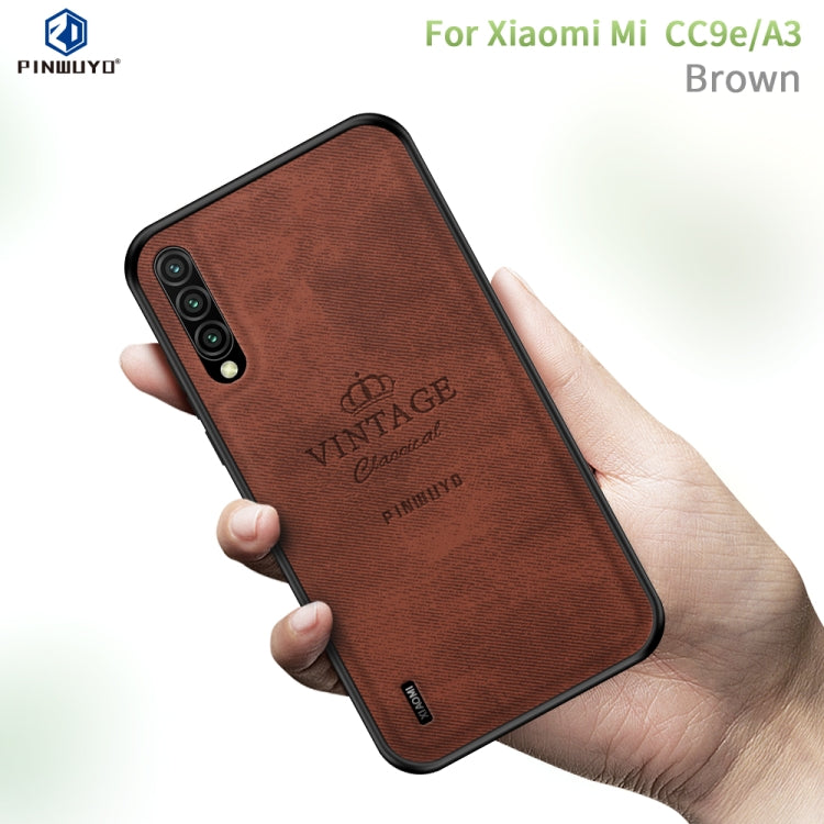 PINWUYO Shockproof Waterproof Full Coverage PC + TPU + Skin Protective Case  for Xiaomi Mi CC9e / A3(Brown) - Xiaomi Cases by PINWUYO | Online Shopping UK | buy2fix