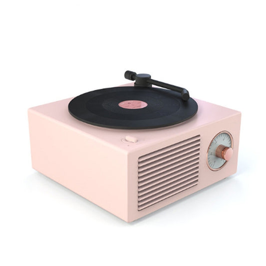 X10 Atomic Bluetooth Speakers Retro Vinyl Player Desktop Wireless Creative Multifunction Mini Stereo Speakers(Nordic Pink) - Desktop Speaker by buy2fix | Online Shopping UK | buy2fix