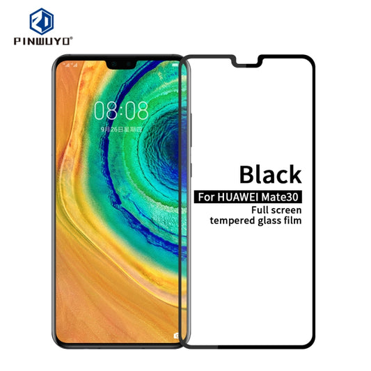 For Huawei Mate 30 PINWUYO 9H 2.5D Full Screen Tempered Glass Film(Black) - Huawei Tempered Glass by PINWUYO | Online Shopping UK | buy2fix