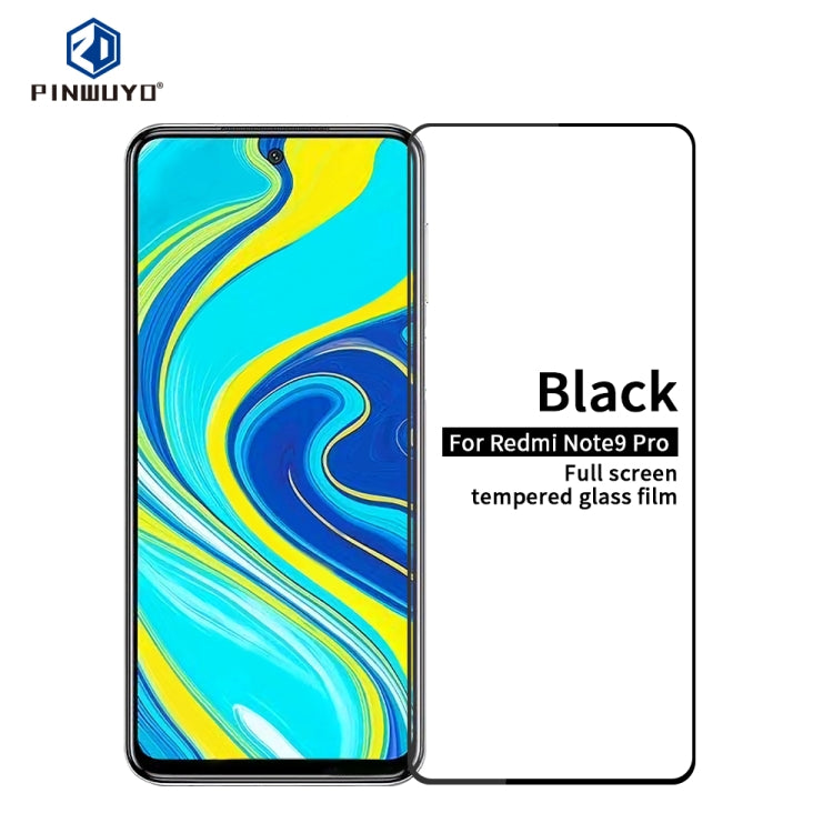 For RedMi Note9 pro PINWUYO 9H 2.5D Full Screen Tempered Glass Film(Black) -  by PINWUYO | Online Shopping UK | buy2fix