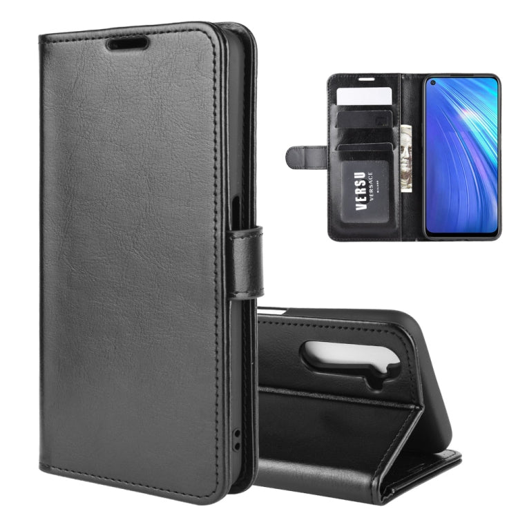 For OPPO Realme 6 R64 Texture Single Horizontal Flip Protective Case with Holder & Card Slots & Wallet& Photo Frame(Black) - Realme Cases by buy2fix | Online Shopping UK | buy2fix