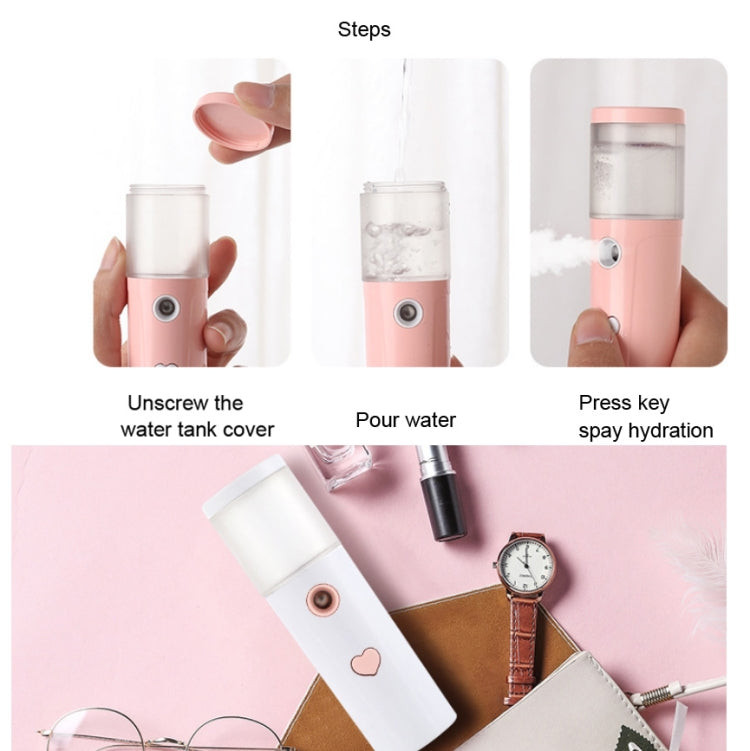 L20 Facial Hydration Instrument Air Humidifier USB Beauty Cold Spray Instrument Auto Alcohol Disinfection Sprayer(Pink) - Beauty Instrument by buy2fix | Online Shopping UK | buy2fix