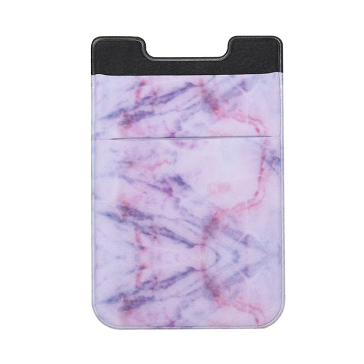 Marble Pattern Road Stretch Phone Back Plastic Card Holder Sticky Phone Clip(Purple  ) - Card & Passport Bags by buy2fix | Online Shopping UK | buy2fix