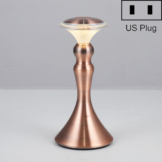 HT-TD2W1 LED Charging Restaurant Bar Decoration Table Lamp, Plug Type:US Plug(Charging Type Red Bronze) - Bedside Light by buy2fix | Online Shopping UK | buy2fix