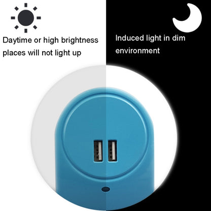 A78B LED Night Light With USB Port Intelligent Light Control Sensor Light, Plug:US Plug(Blue) - Sensor LED Lights by buy2fix | Online Shopping UK | buy2fix