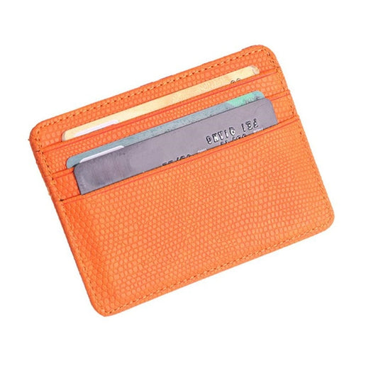 Lizard Pattern PU Leather Bank Card Set Card Package(Orange) - Card & Passport Bags by buy2fix | Online Shopping UK | buy2fix