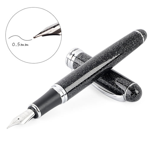 X750 Stationery Stainless Steel Fountain Pen Medium Nib Ink Pens School Oiifice Gift, Nib Size:0.5mm(Fluorescent Black) - Fountain Pens by buy2fix | Online Shopping UK | buy2fix