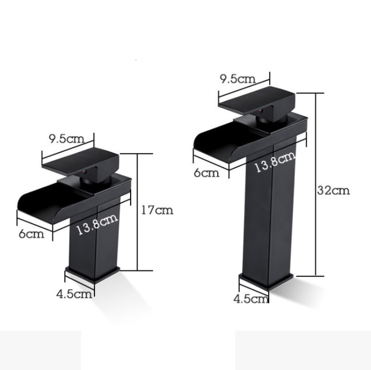 Bathroom Wide Mouth Faucet Square Sink Single Hole Basin Faucet, Specification: HT-81566 Wide-mouth Short Type - Faucets & Accessories by buy2fix | Online Shopping UK | buy2fix