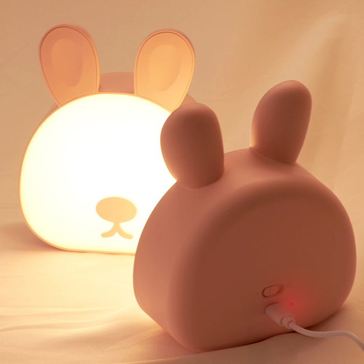 Cute Rabbit Night Light USB Charging Bedroom Bedside Sleeping Eye Protection Lamp(Blue) - Night Lights by buy2fix | Online Shopping UK | buy2fix