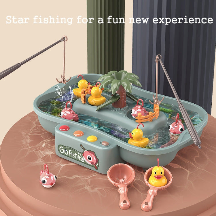 Play House Children Educational Electric Cycle Rotating Fishing Station Summer Water Game Toy Set, Colour: Green 3 Fish 3 Ducks - Music Toys by buy2fix | Online Shopping UK | buy2fix