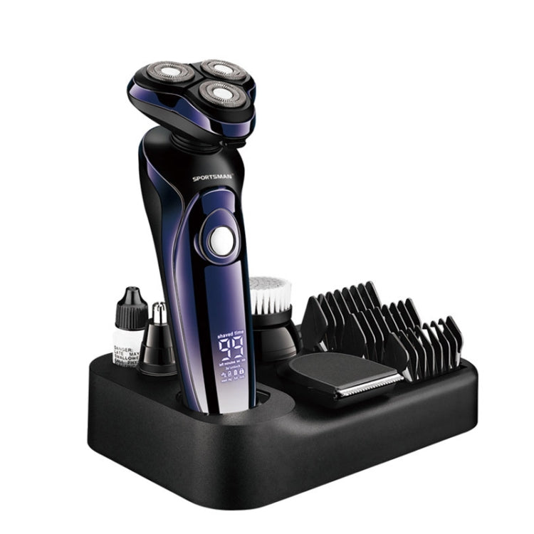 Sportsman SM-530 Electric Men Shaving Knife Multi-Function Base Charging Digital Water Washing Razor, Specification: US Plug(Purple) - Electric Shavers by SPORTSMAN | Online Shopping UK | buy2fix