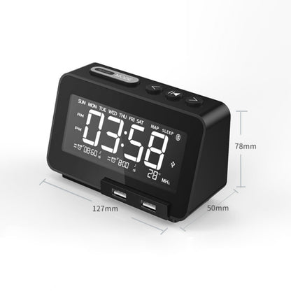 K5 Wireless Bluetooth Speaker Desktop Alarm Clock Radio, Specification: US Plug(Black) - Desktop Speaker by buy2fix | Online Shopping UK | buy2fix