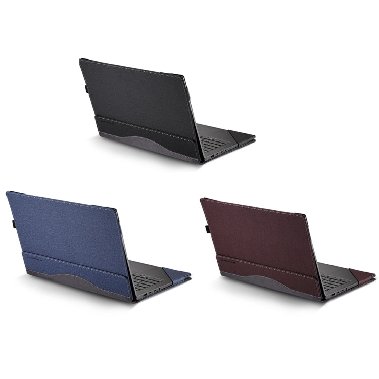 For Samsung Galaxy Book 3 360 13.3 Inch Leather Laptop Anti-Fall Protective Case With Stand(Dark Blue) - 13.3 inch by buy2fix | Online Shopping UK | buy2fix