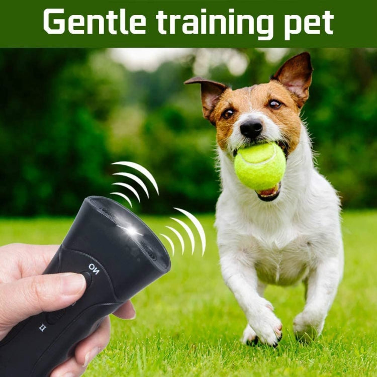 LED Flashlight Ultrasonic Dog Repeller Portable Dog Trainer, Colour: Single-headed Black(Colorful Package) - Training Aids by buy2fix | Online Shopping UK | buy2fix