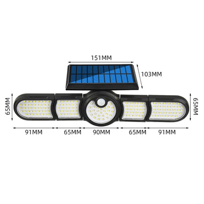 Garden Solar Wall Light Outdoor Waterproof Lawn Light Landscape Corridor Small Street Light, Spec: 6-Head 198 LED - Solar Lights by buy2fix | Online Shopping UK | buy2fix