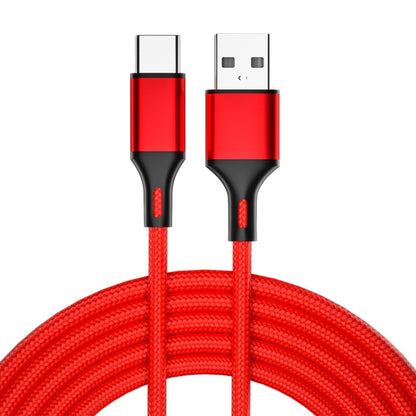 4 PCS 2.4A USB-C / Type-C to USB Braided Fast Charging Sync Data Cable, Length: 1m (Red) - USB-C & Type-C Cable by buy2fix | Online Shopping UK | buy2fix