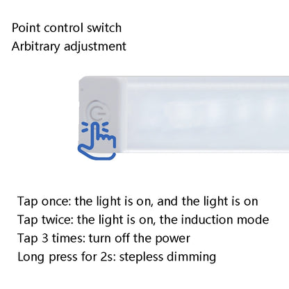 LED Human Body Induction Lamp Long Strip Charging Cabinet Lamp Strip, Size: 10cm(Black and White Light) - Sensor LED Lights by buy2fix | Online Shopping UK | buy2fix