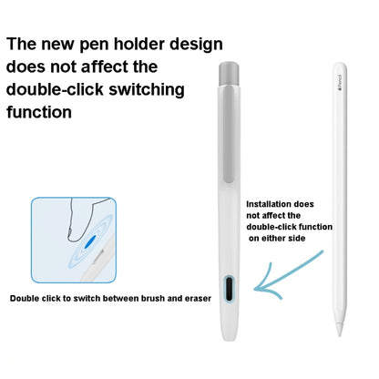 Double-Click Automatic Retractable Stylus Pen Case For Apple Pencil 2(Gray) - Pencil Accessories by buy2fix | Online Shopping UK | buy2fix