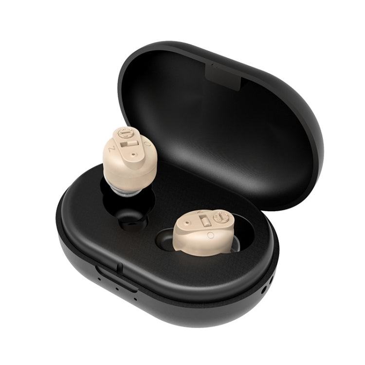 Old People Voice Amplifier Sound Collector Hearing Aid(Skin Color Double Machine + Black Charging Bin) - Hearing Aids by buy2fix | Online Shopping UK | buy2fix