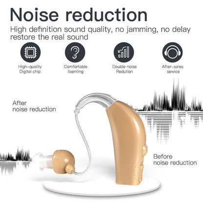 Elderly Use Can Charge Sound Amplifier Hearing Aid, Specification: US Plug(Skin Color Double Machine+Black Charging Bin) - Hearing Aids by buy2fix | Online Shopping UK | buy2fix