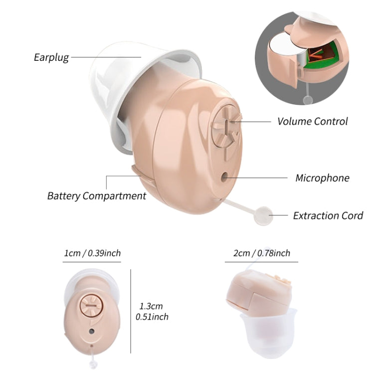 CIC Digital Ear Hearing Aid Sound Amplifier For The Elderly(Skin Color) - Hearing Aids by buy2fix | Online Shopping UK | buy2fix