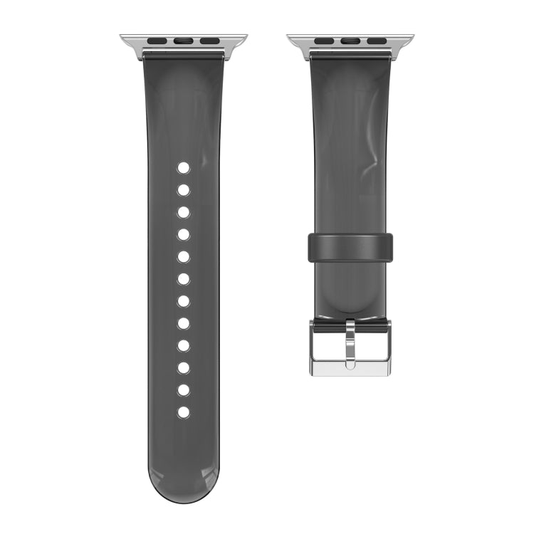 TPU Fuel Injection Watch Band For Apple Watch Series 7 45mm /6&SE&5&4 44mm /3&2&1 42mm(Transparent Black) - Watch Bands by null | Online Shopping UK | buy2fix