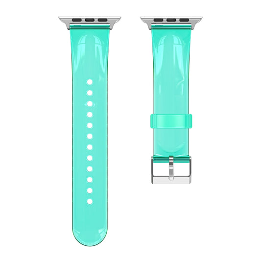 TPU Fuel Injection Watch Band For Apple Watch Series 7 45mm /6&SE&5&4 44mm /3&2&1 42mm(Transparent  Green) - Watch Bands by null | Online Shopping UK | buy2fix