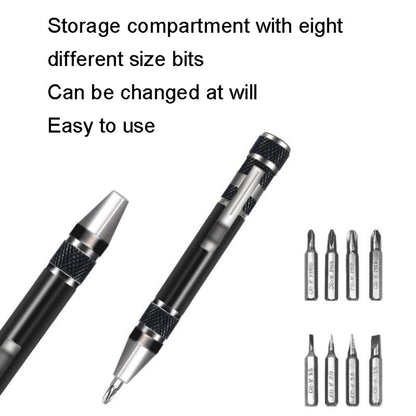 8 In 1 Screwdriver Aluminum Alloy Combination Disassembly Pen Repair Screwdriver(Blue) - Screwdriver Tools by buy2fix | Online Shopping UK | buy2fix