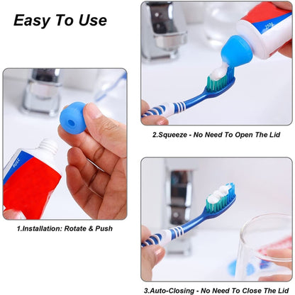 5 PCS Manual Silicone Self-Sealing Toothpaste Cap Aid(Blue) - Toothpaste Squeezing Device by buy2fix | Online Shopping UK | buy2fix