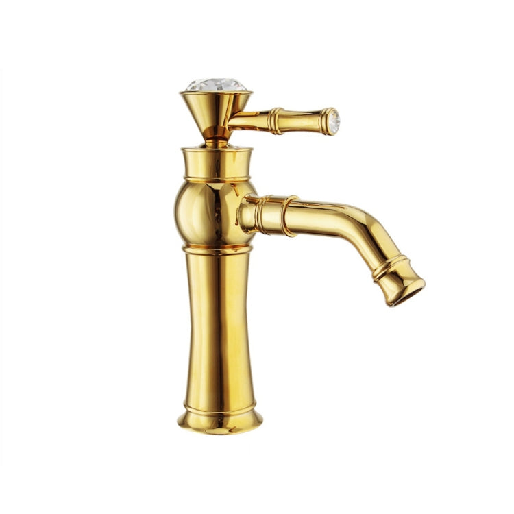 All Bronze Bathroom Basin Hot And Cold Water Faucet, Style: Gold Short Model - Faucets & Accessories by buy2fix | Online Shopping UK | buy2fix