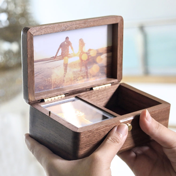 Wooden Jewelry Storage Music Box with Photo Frame Function, Spec: Rosewood+Ring Flannel - Music Box by buy2fix | Online Shopping UK | buy2fix