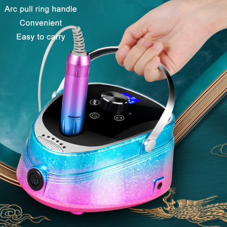 Ice Flower Gradient Rechargeable Low Noise Nail Polishing Machine, Specification: EU Plug (Pink Blue) - Grinding Tools & Accessories by buy2fix | Online Shopping UK | buy2fix