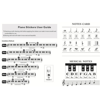 QT-0302 5PCS Children Piano Keyboard Color Stickers Musical Instrument Accessories - Keyboard Instruments by buy2fix | Online Shopping UK | buy2fix