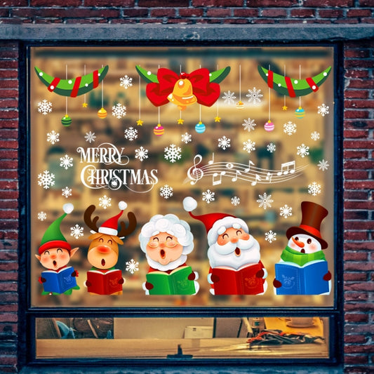 Christmas Old Man Snowflake Window Decoration Stickers(92074) - Christmas Stickers by buy2fix | Online Shopping UK | buy2fix