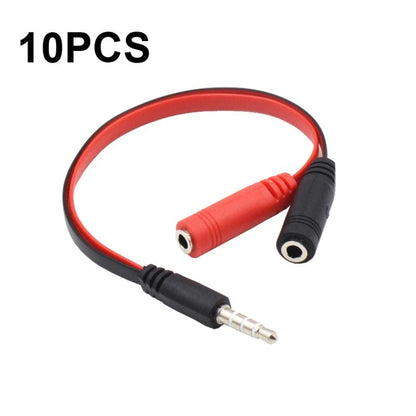 Y-1001 10pcs 20cm 3.5mm Car Audio Computer Headset Microphone 2 In 1 Adapter Cable(Nickel Plated) - Video & Audio Cable by buy2fix | Online Shopping UK | buy2fix