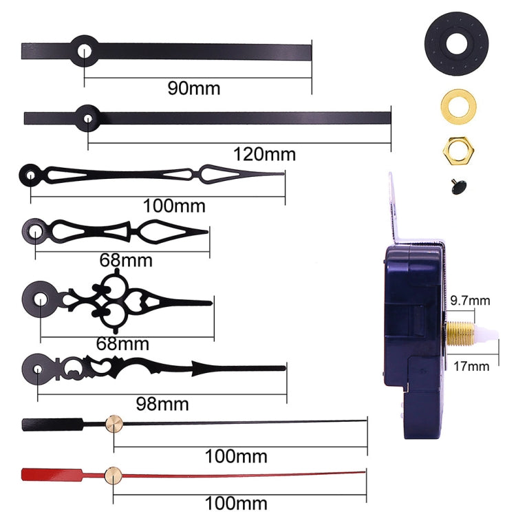 Shaft Length 17mm Quartz Clock Movement +  3 Sets Hands DIY Kit - DIY Clocks by buy2fix | Online Shopping UK | buy2fix