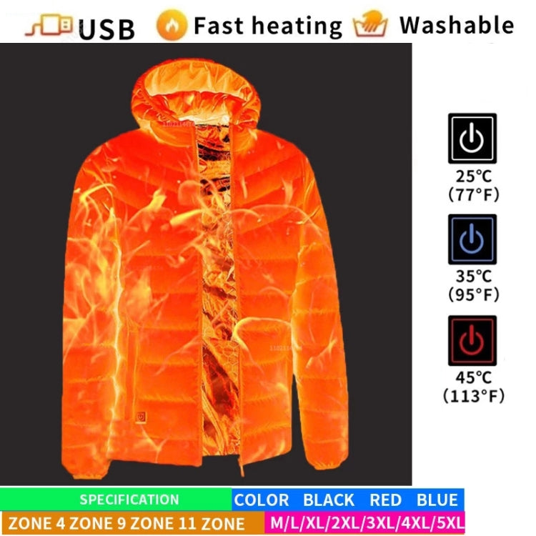 9 Zone Blue USB Winter Electric Heated Jacket Warm Thermal Jacket, Size: XXXXL - Down Jackets by buy2fix | Online Shopping UK | buy2fix