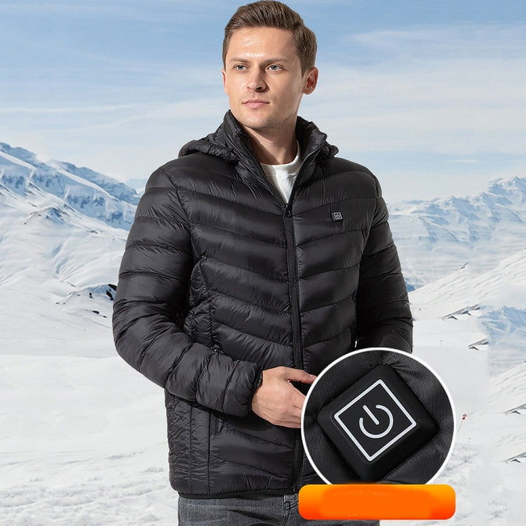 19 Zone 4 Control Black USB Winter Electric Heated Jacket Warm Thermal Jacket, Size: L - Down Jackets by buy2fix | Online Shopping UK | buy2fix