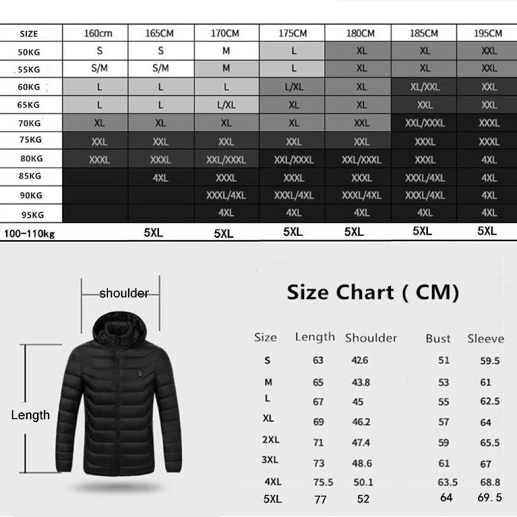 9 Zone Red USB Winter Electric Heated Jacket Warm Thermal Jacket, Size: L - Down Jackets by buy2fix | Online Shopping UK | buy2fix