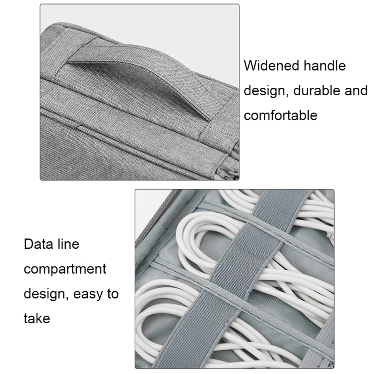 Baona Multifunctional Earphone Data Cable Digital Storage Bag, Spec: Single-layer (Gray) - Digital Storage Bag by Baona | Online Shopping UK | buy2fix