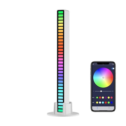 RGB Sound-controlled Rhythmic Response Lights Music Ambient LED Pick-up Lights Charging(32 Light+APP White) - Novelty Lighting by buy2fix | Online Shopping UK | buy2fix