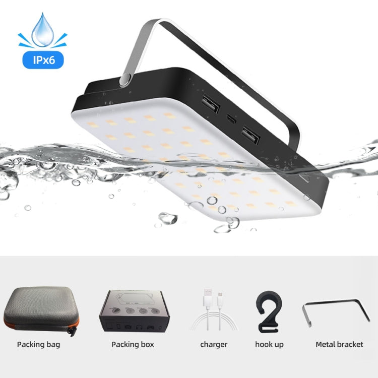 Outdoor Camping LED Light Waterproof USB Rechargeable Lighting(Black) - Camping Lighting by buy2fix | Online Shopping UK | buy2fix