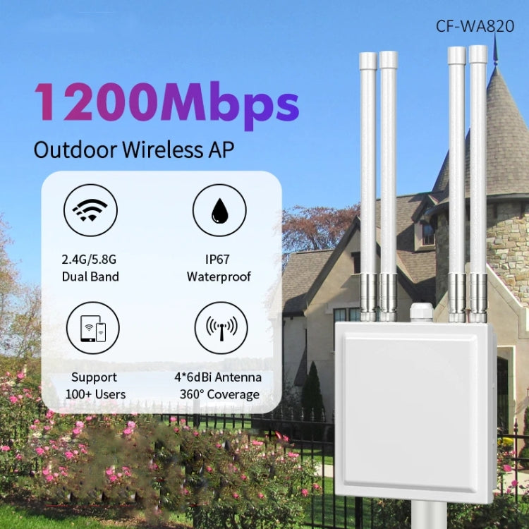 COMFAST CF-WA820 1200Mbps 2.4G & 5G Outdoor AP High Power Wireless Access Point(US Plug) - Broadband Amplifiers by COMFAST | Online Shopping UK | buy2fix