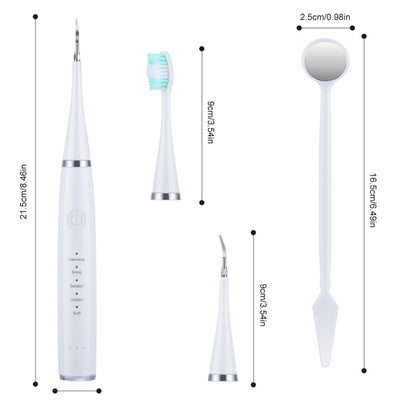 6 In 1 Electric Dental Scaler Calculus Removal Teeth Cleaning Set, Color: Black Basic - Oral Irrigators by buy2fix | Online Shopping UK | buy2fix