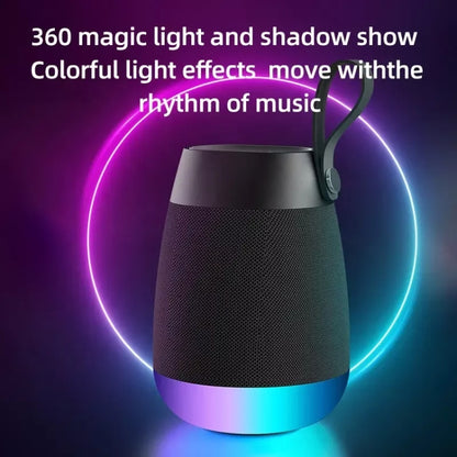 Bluetooth Wireless Fabric Speaker Cylindrical Waterproof Subwoofer With RGB Light(Black) - Desktop Speaker by buy2fix | Online Shopping UK | buy2fix