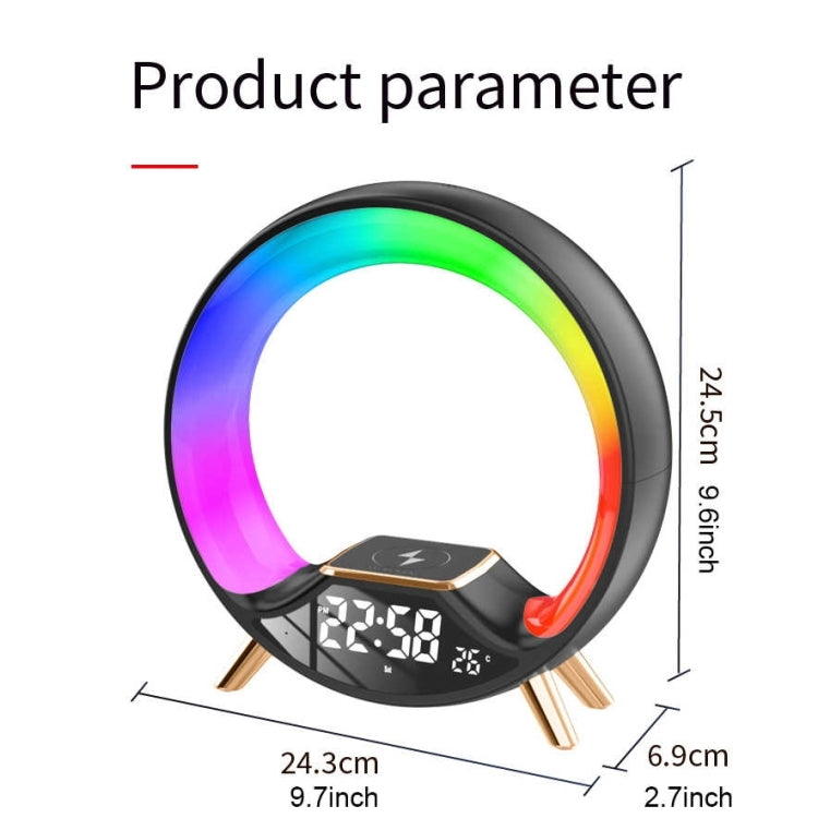 S528 Multifunctional Wireless Charging Bluetooth Speaker with RGB Light & White Noise & Simulated Sunrise(Black) - Desktop Speaker by buy2fix | Online Shopping UK | buy2fix