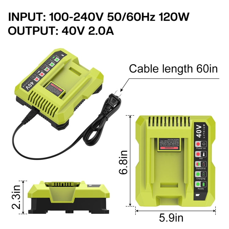 36-40V Tool Cutting Machine Battery Charger, For RYOBI PO401 / PO403 / PO400, Plug: UK - Lawn Mower, Saws & Accessories by buy2fix | Online Shopping UK | buy2fix