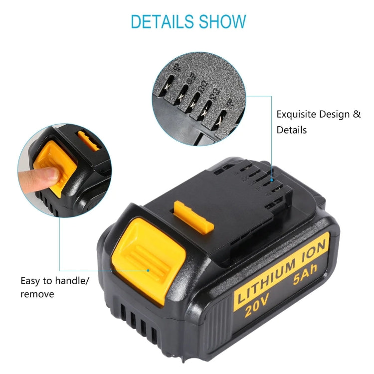 5000mAh For Dewalt DCB180 / DCB181 / DCB200 20V Electrical Tools Spare Battery - Electric Saws & Accessories by buy2fix | Online Shopping UK | buy2fix