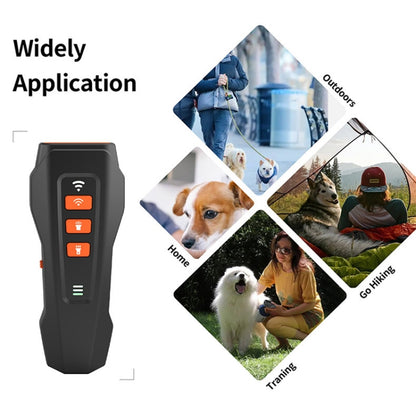 LED Flashing Light Handheld Ultrasonic Bark Arrester Frequency Conversion Dog Training Device(Gray+Orange) - Training Aids by buy2fix | Online Shopping UK | buy2fix